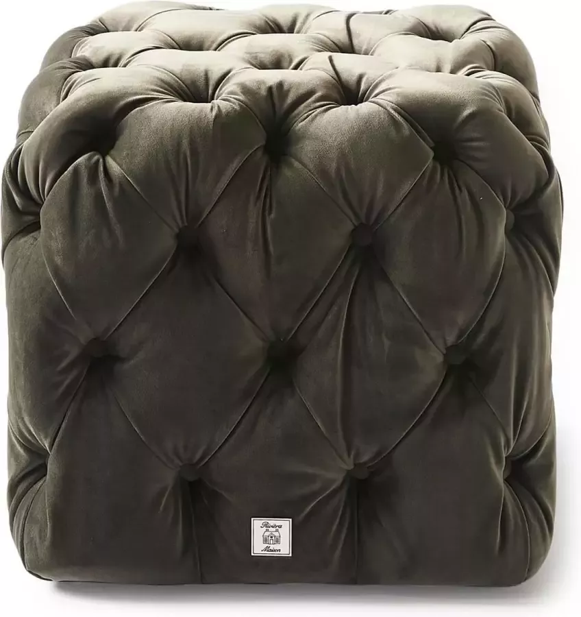 Riviera Maison California Pouf Velvet Slate Grey