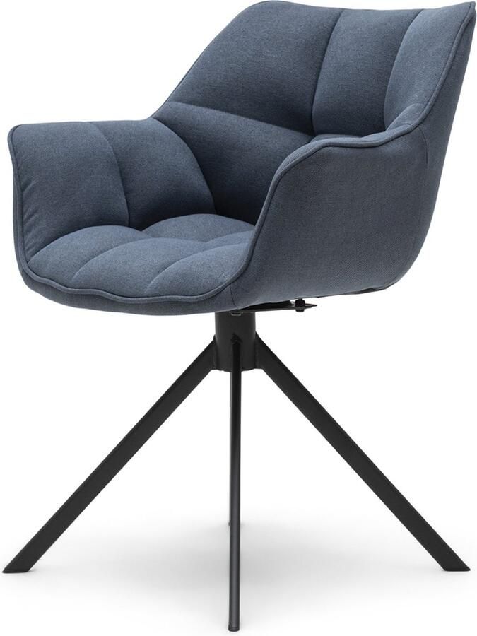 Riviera Maison Carnaby DAC Turn Leg Sea Blue Polyester IJzer Sea Blue 64.0x67.0x56.5 cm