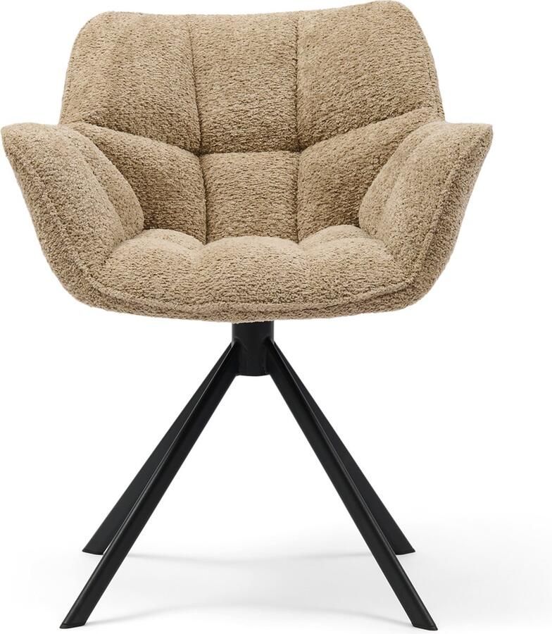 Riviera Maison Carnaby DAC Turn Leg Soft Walnut Polyester IJzer Soft Walnut 66.0x64.0x58.0 cm