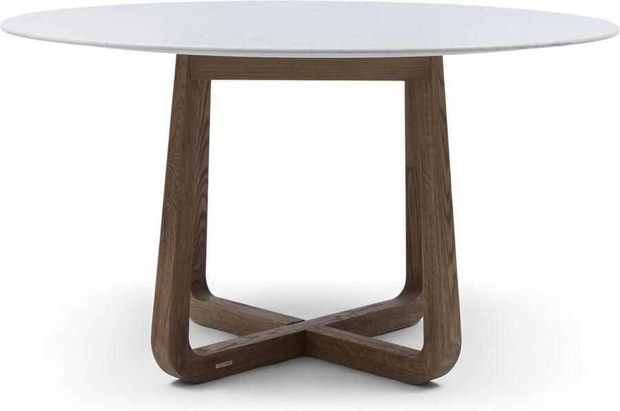 Riviera Maison Casone Dining Table dia 140 Marble Oakwood 150.0x150.0x15.0 cm