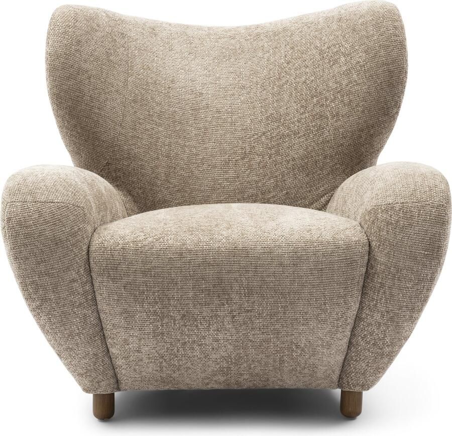 Riviera Maison Courchevel Wing Chair Beige Polyester Beukenhout open weave Beige 105.0x102.0x90.0 cm - Foto 3