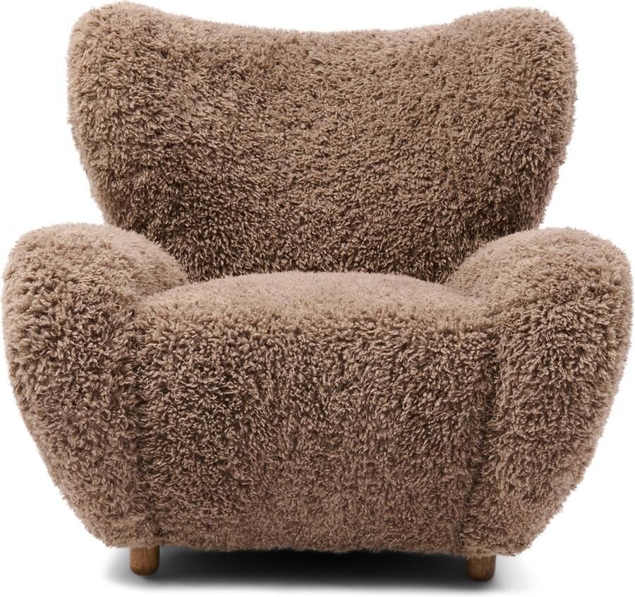 Riviera Maison Courchevel Wing Chair RaccoonTaupe Polyester Beukenhout Raccoon Taupe 105.0x102.0x90.0 cm