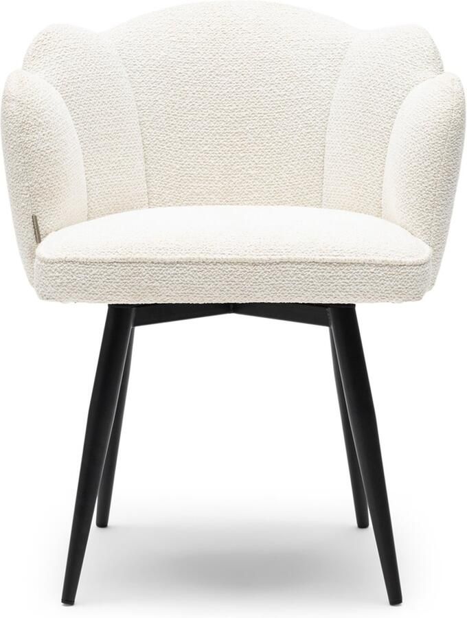 Riviera Maison Dauphine Swivel DAC Simply White Polyester IJzer Simply White 67.0x65.0x45.0 cm