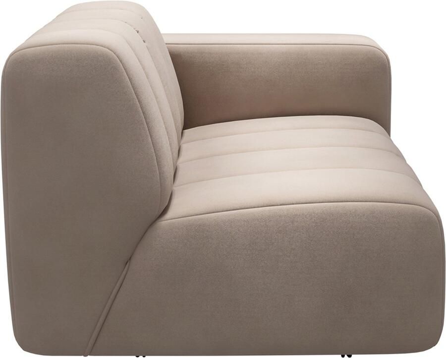 Riviera Maison Dazzle Corner Arm R Light Taupe Polyester Beukenhout Lichttaupe 132.0x105.0x73.0 cm