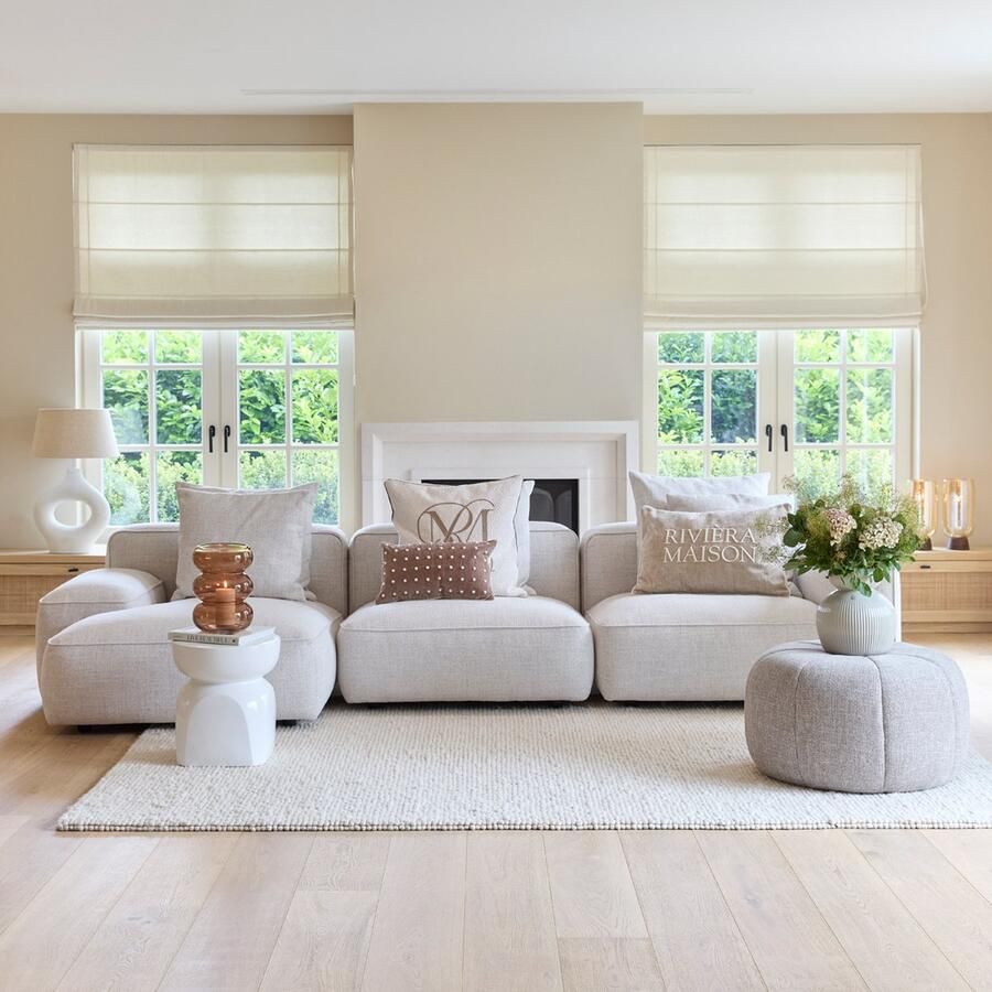 Rivièra Maison Riviera Maison Falcone Stool chenille jacquard glossy flax - Foto 2