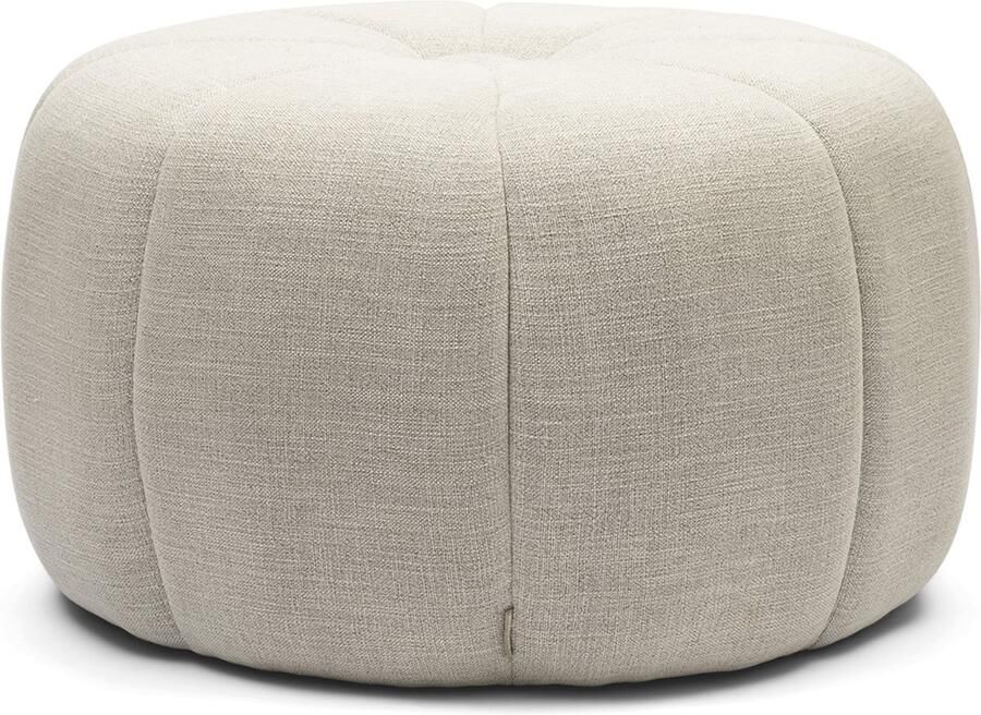 Riviera Maison Poef Beige Kruk Voetenbank Rond Falcone Stool Linnen hout (ØxH) 72x41.0 - Foto 2