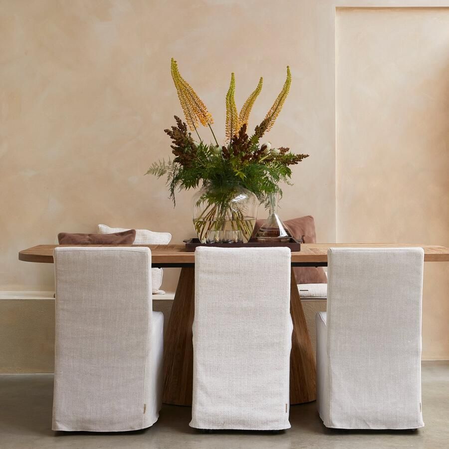 Riviera Maison Firenze DC Loose C w Wheels AnWhite Polyester Rubberhout Antiek Wit 76.0x50.0x103.0 cm