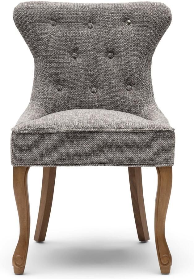 Riviera Maison George Dining Chair Bright Taupe Polyester Rubberhout Bright Taupe 59.0x60.0x93.0 cm