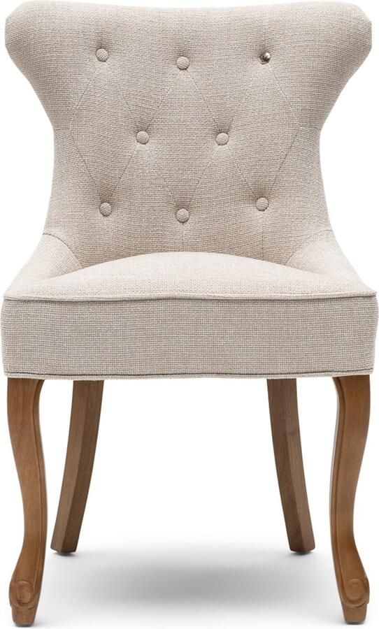 Riviera Maison George Dining Chair Glossy Flax Polyester Rubberhout Glossy Flax 59.0x60.0x93.0 cm
