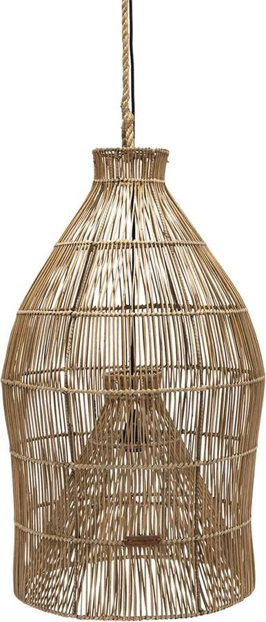 Riviera Maison Hanglamp Lamp voor binnen Groot Fishing Basket Hanging Lamp Bruin Pitriet - Foto 2