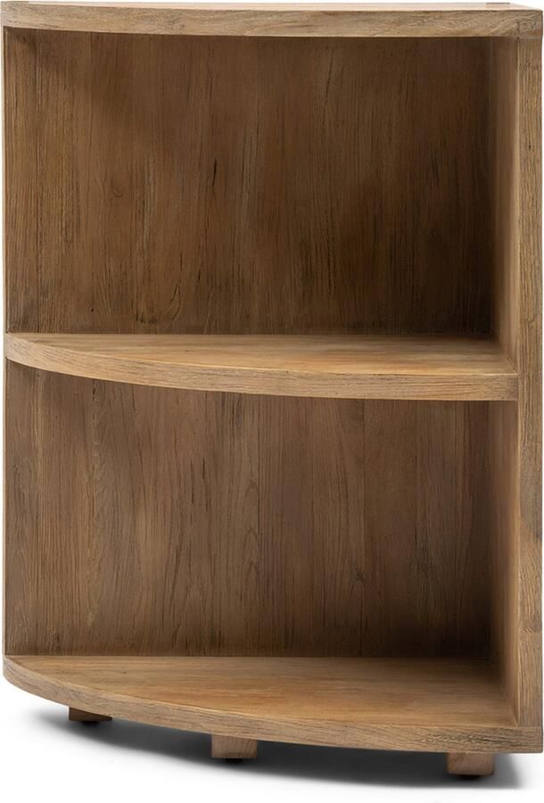 Riviera Maison Kast Bruin Boekenkast hoekkast rond 2 vakken Del Rey Corner Book Cabinet Hout (LxBxH) 42.0x60x85.0