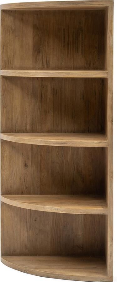 Riviera Maison Kast Bruin Boekenkast hoekkast rond 4 vakken Del Rey Corner Book Cabinet Hout (LxBxH) 42.0x60x145.0