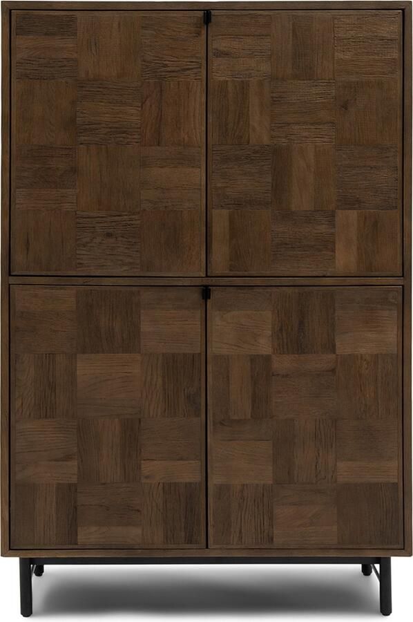 Riviera Maison Kast Bruin Opbergkast met deuren en planken 2 lades Mac Arthur Park Cabinet Hout ijzer (LxBxH) 45x105x151 - Foto 2
