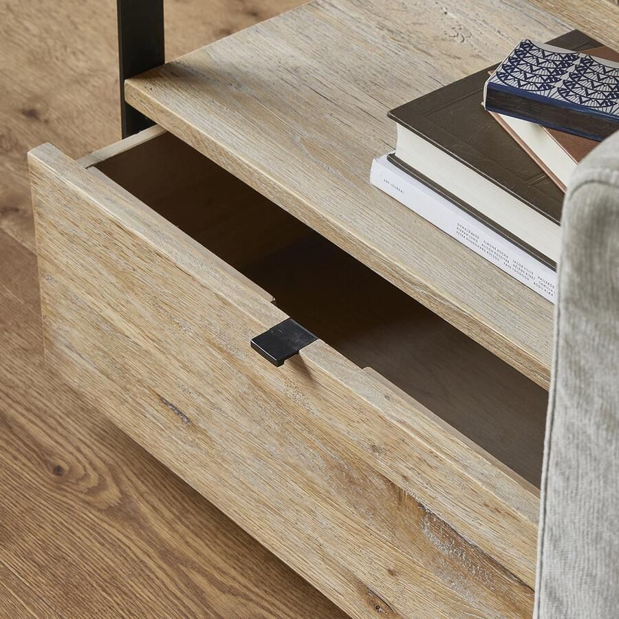 Rivièra Maison Bijzettafel Milan Eikenhout 60 x 60cm Bruin Vierkant - Foto 3