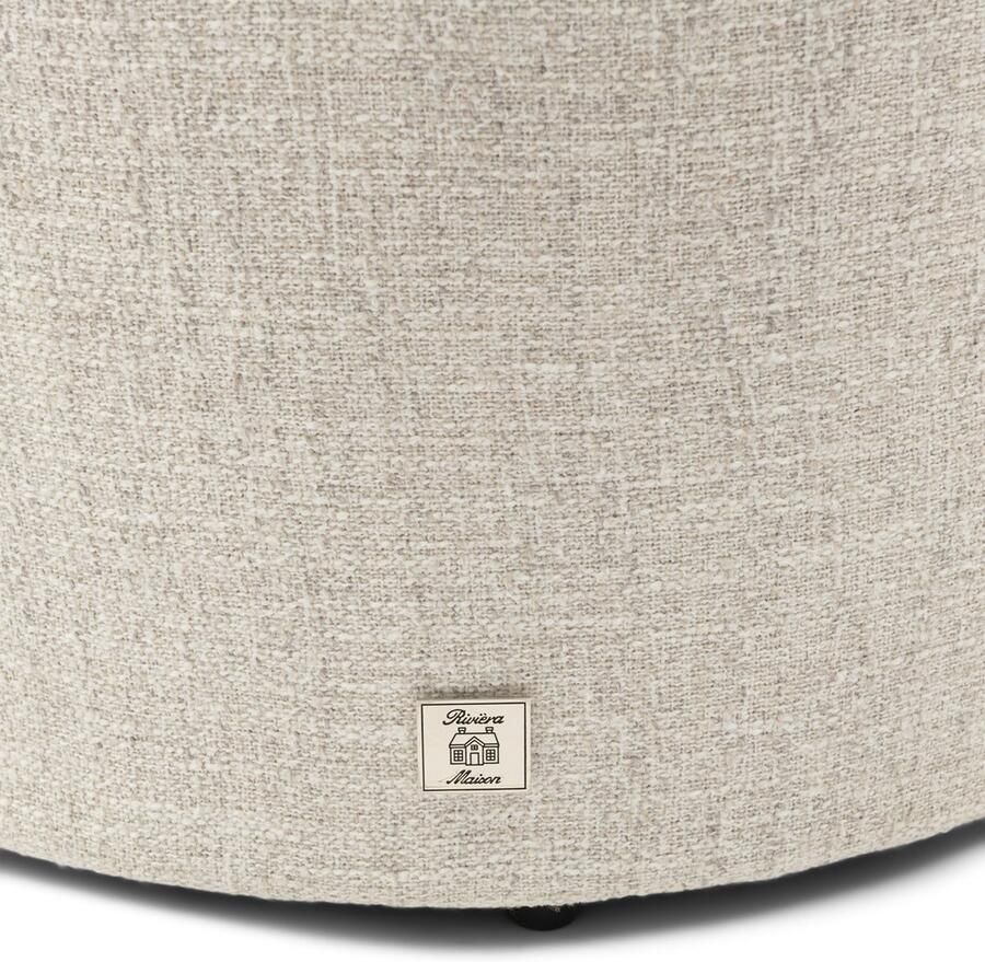Riviera Maison Park Avenue Footstool Antique White Polyester Rubberhout Antiek Wit 73.0x73.0x46.0 cm - Foto 2