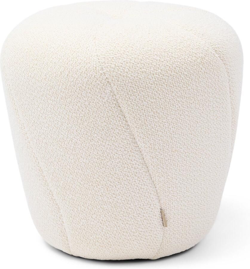 Riviera Maison Perruche Stool Simply White Polyester Acryl Rubberhout Simply White 52.0x52.0x49.0 cm