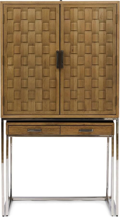 Rivièra Maison Stijlvol Muurmeubel in Gerecycled Eikenhout en Roestvrij Staal 100x44x182 cm