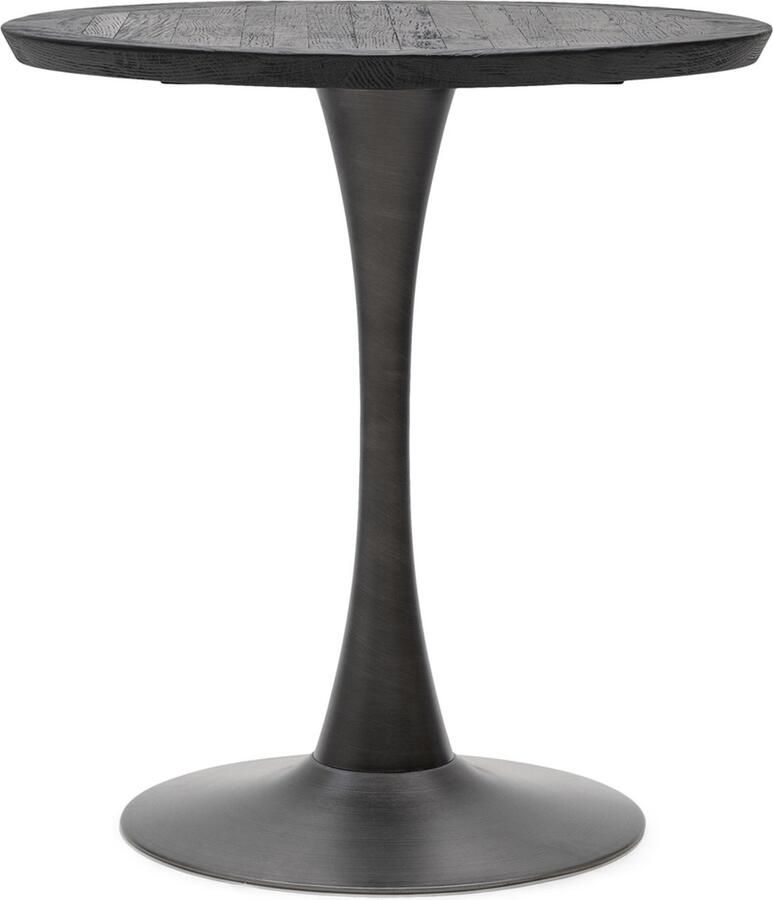 Riviera Maison Sherwood Bistro Table D70 Black Gerecycled Eikenhout 77.0x77.0x35.0 cm