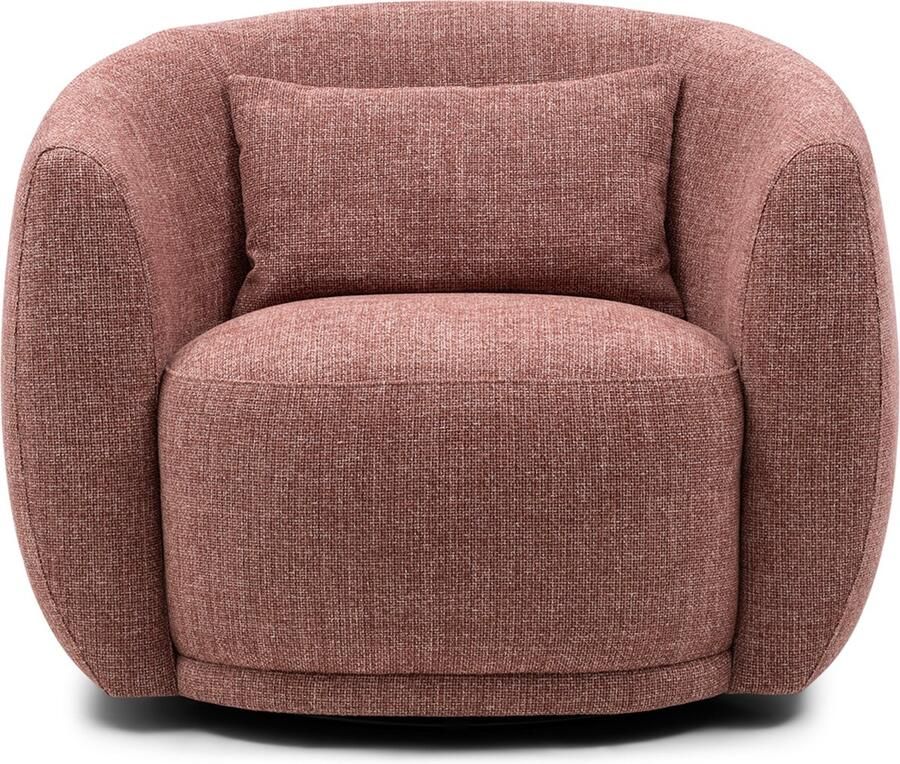 Riviera Maison Leonardo Swivel AC Coral Pink Polyester Rubberwood Iron Coral Pink 102.0x98.0x73.0 cm