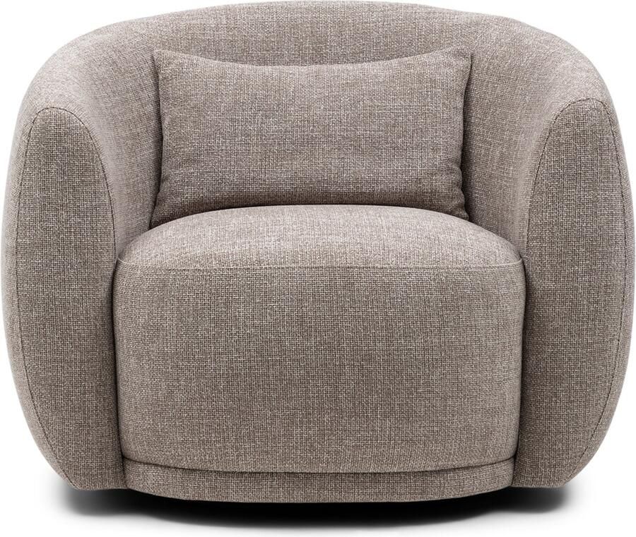 Riviera Maison Leonardo Swivel AC Bright Taupe Polyester Rubberwood Iron Bright Taupe 102.0x98.0x73.0 cm