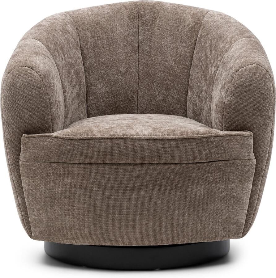 Riviera Maison The Countess Swivel AC WarmMushroom Polyester Rubberwood Iron Warm Mushroom 89.0x84.0x83.0 cm