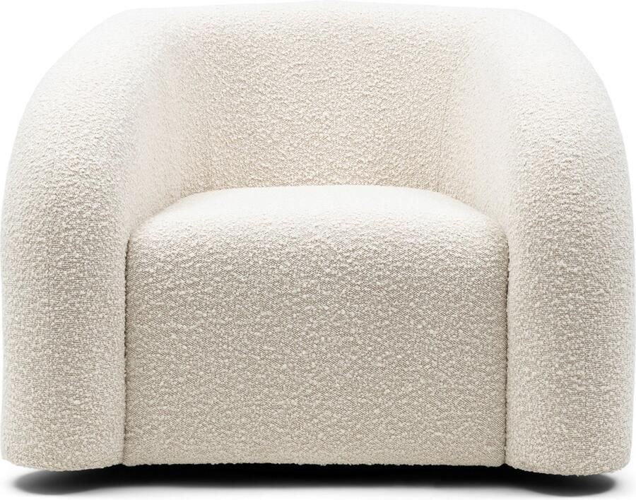 Riviera Maison Vittorio Swivel AC White Sand Polyester Acryl Rubberhout Wit zand 100.0x94.0x75.0 cm