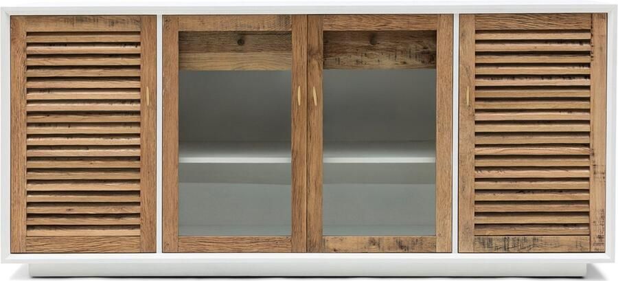 Rivièra Maison Lake Sideboard in gerecycled eikenhout en glas 194x44x85 cm