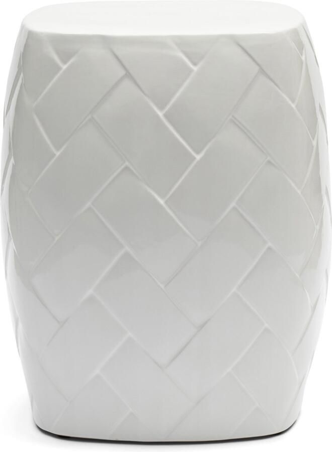 Riviera Maison Rivièra Maison Keramische Bijzettafel Wit Gevlochten Design
