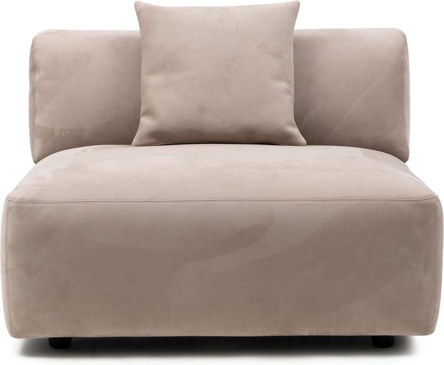 Rivièra Maison Raphael zitmodule in Lichtbruin handgemaakt uit suède 103x103x69 cm