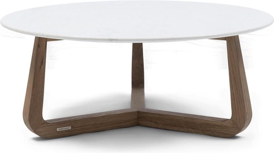 Riviera Maison Casone Coffee Table D90 Marble Oakwood 70.0x80.0x40.0 cm