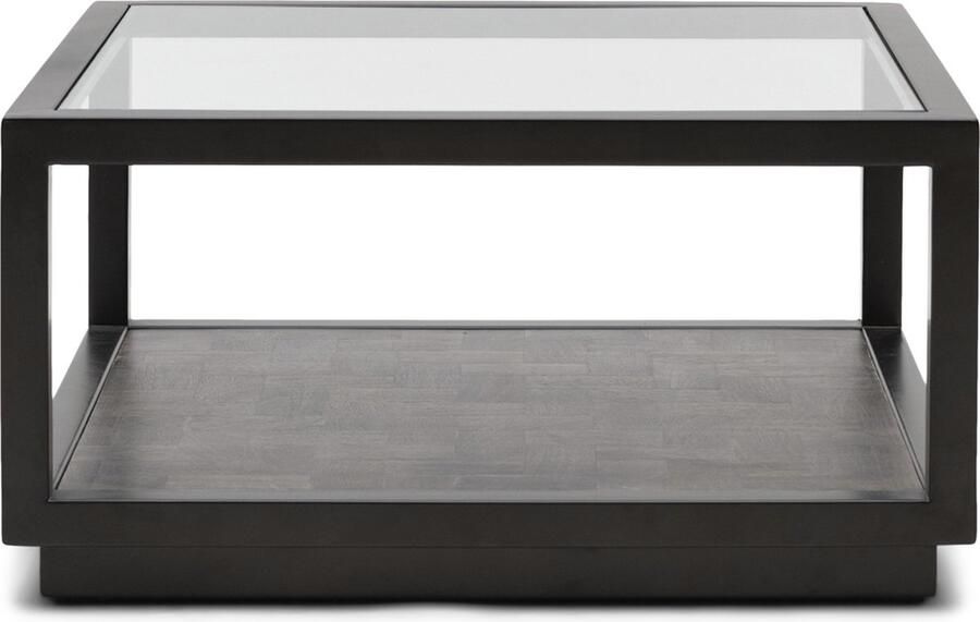 Rivièra Maison Salontafel Roger Mangohout en glas 80 x 80cm Zwart Vierkant - Foto 2