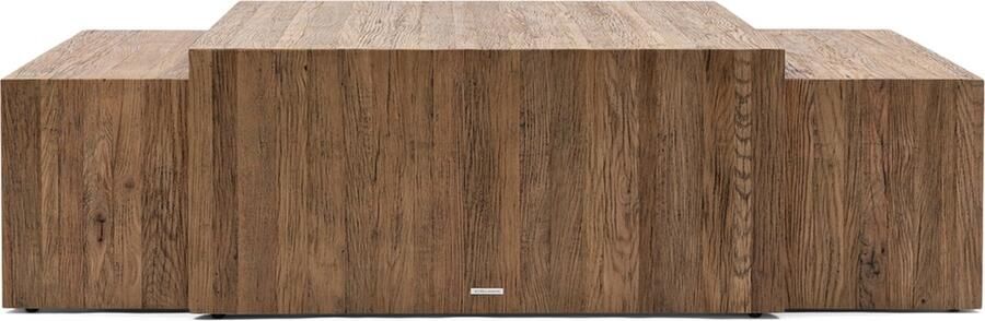 Rivièra Maison Elegante Salontafel in Natuurlijk Hout van Gerecycled Eikenhout 90x80x80 cm