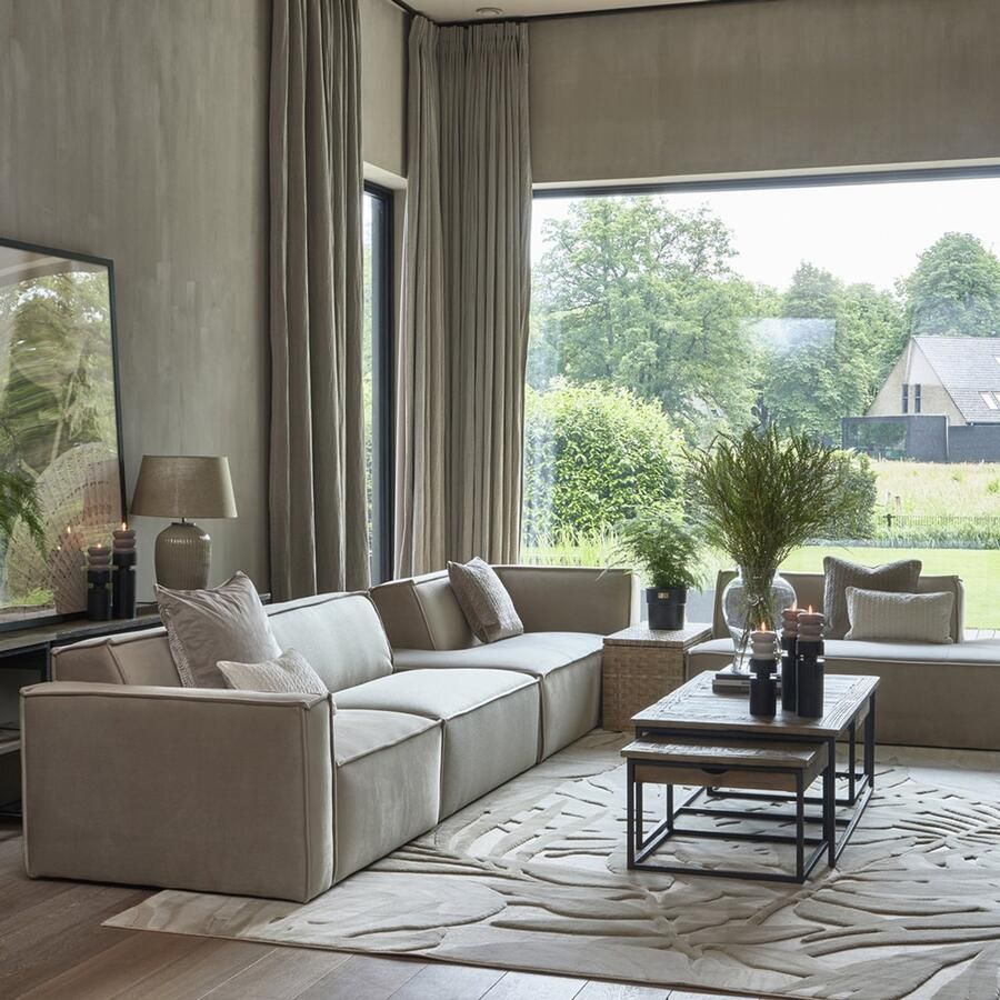 Riviera Maison Rivièra Maison Vloerkleed Palmera Crème 290x200