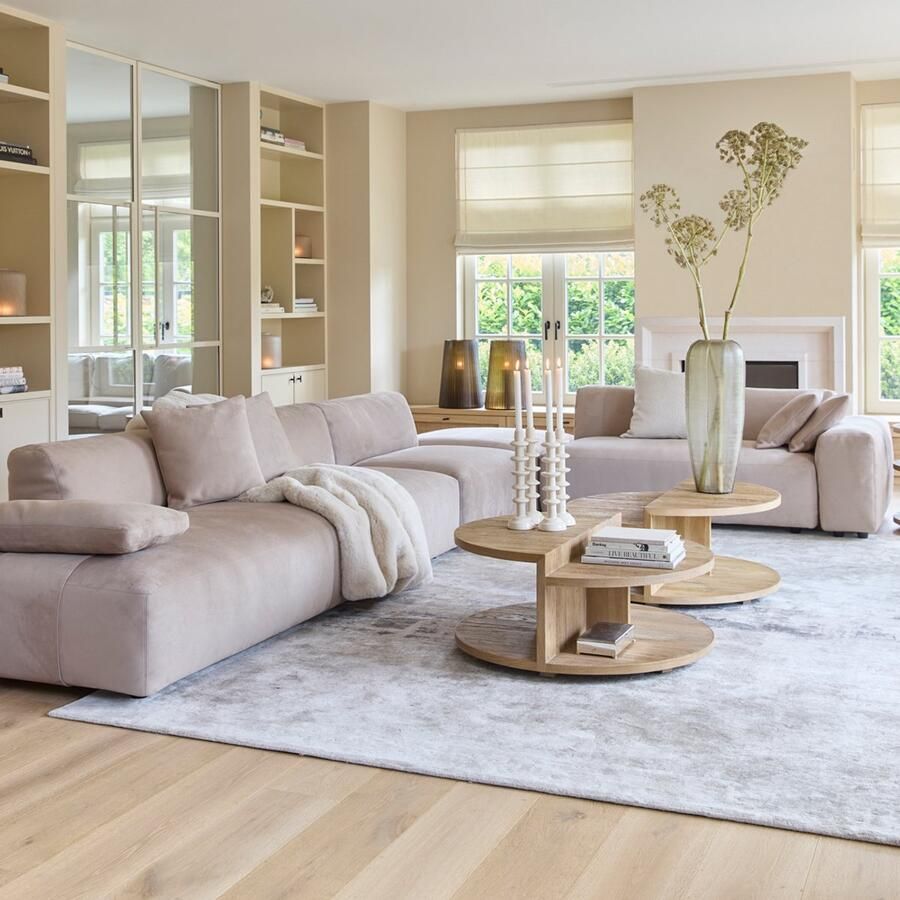 Riviera Maison Raphael Footstool Light Brown Light Brown 106.0x106.0x37.0 cm