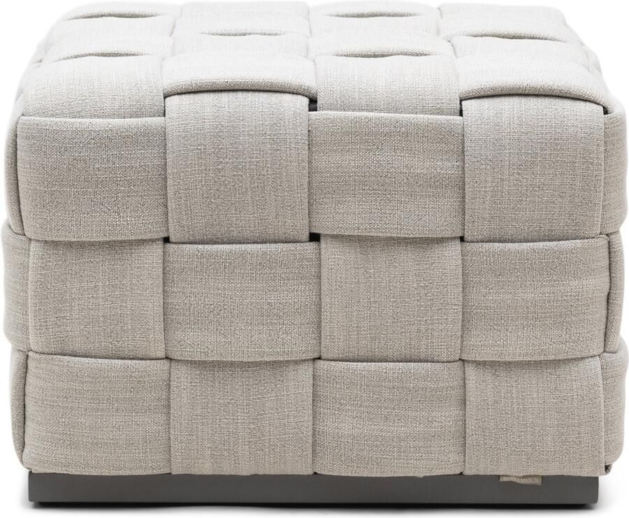 Riviera Maison Room 48 Footstool Fabulous Flax Cotton Viscose Linen Pinewood Fabulous Flax