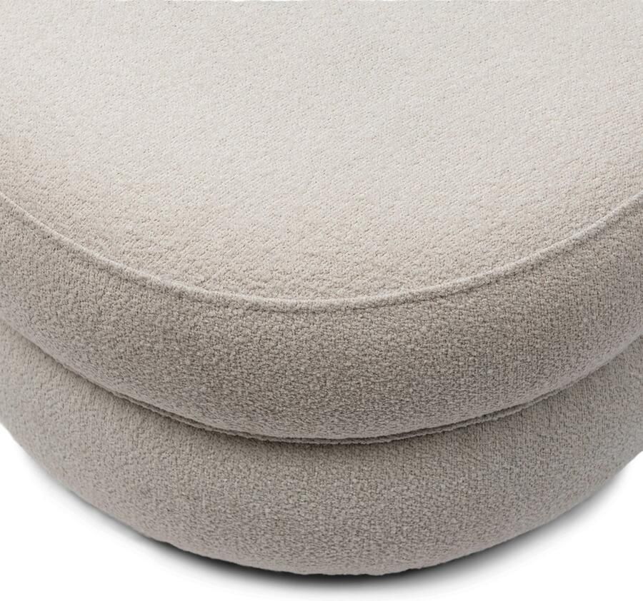 Riviera Maison San Remo Stool D70 Natural Grey Polyester Acryl Rubberhout Natural Grey 72.0x72.0x43.0 cm