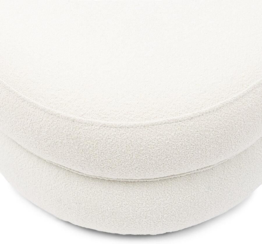 Riviera Maison San Remo Stool D70 Simply White Polyester Acryl Rubberhout Gewoon Wit 72.0x72.0x43.0 cm - Foto 2