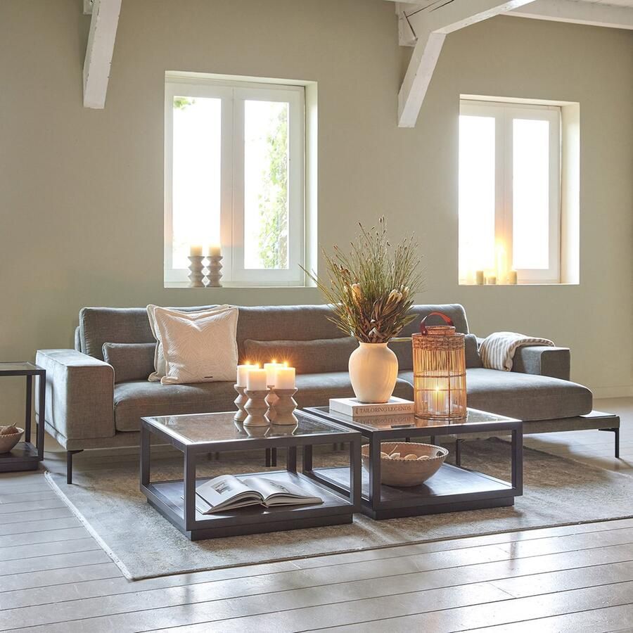 Rivièra Maison Salontafel Roger Mangohout en glas 80 x 80cm Zwart Vierkant - Foto 3