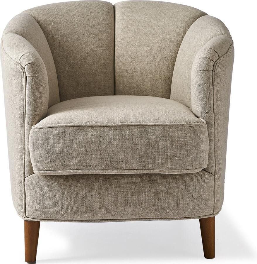 Riviera Maison Rue Royale Armchair Lin FabFlax FR Katoen Viscose Linnen Rubberhout Fabulous Flax 79.0x84.0x80.0 cm