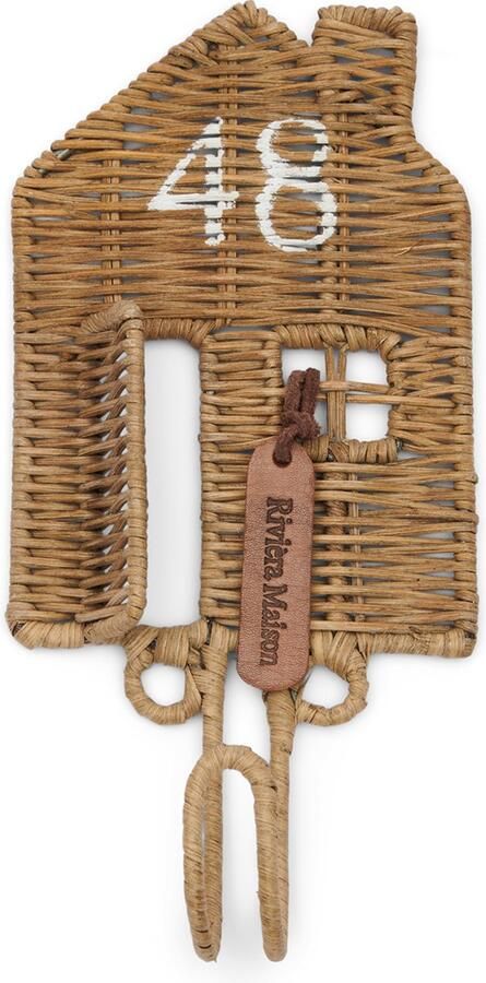 Riviera Maison Rustic Rattan Happy Home Hook Natural 3.5 x 9.5