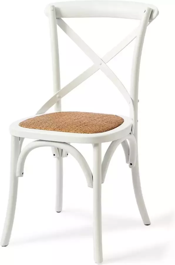 Riviera Maison Saint Etienne Dining Chair White Eikenhout Rattanschil Wit 50.0x50.0x98.0 cm - Foto 1