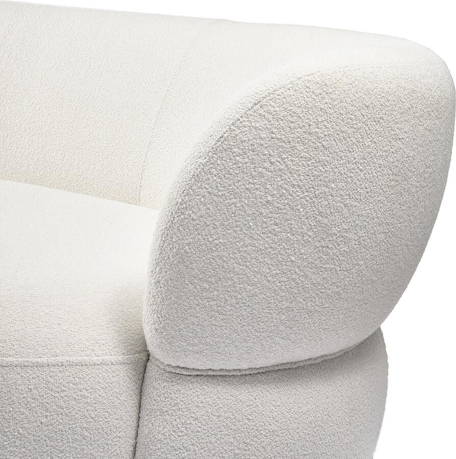 Riviera Maison San Remo Sofa Arm Right 3 5 SiWhite Polyester Acryl Rubberhout Gewoon Wit 351.0x178.0x75.0 cm - Foto 2