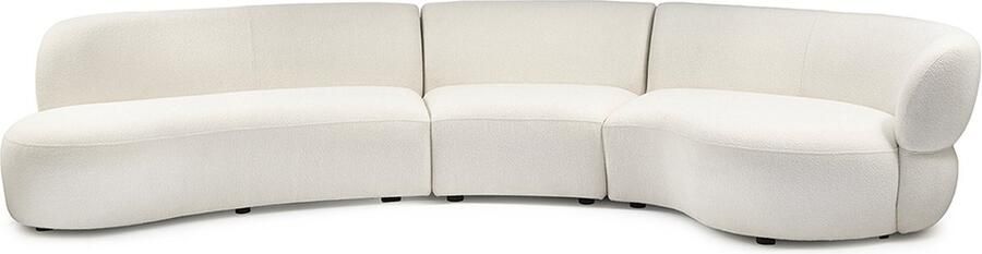 Riviera Maison San Remo Sofa Arm Right 3 5 SiWhite Polyester Acryl Rubberhout Gewoon Wit 351.0x178.0x75.0 cm