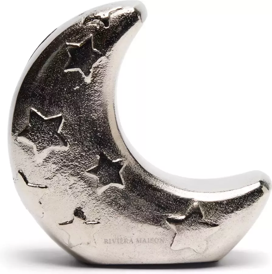 Riviera Maison spaarpot halve maan met sterren RM Starry Moon Money Bank Zilver Aluminium - Foto 1