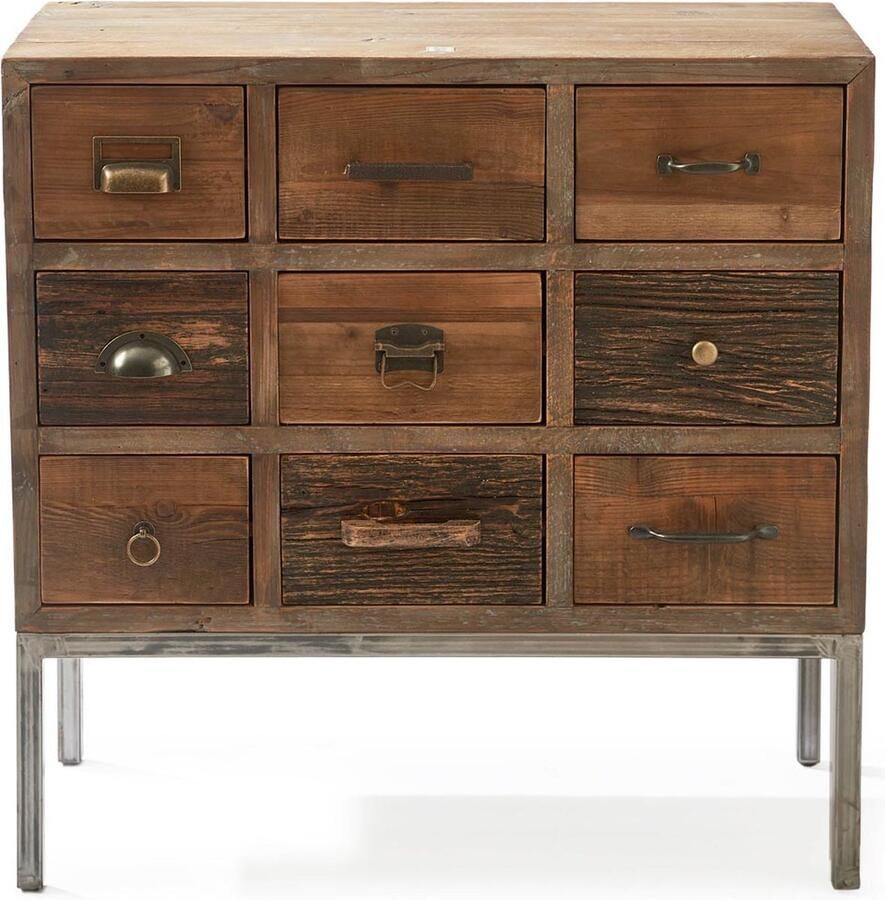 Riviera Maison Spring Street Dresser Gerecycled Iepenhout Dennenhout Sparrenhout Grey 80.0x35.0x80.0 cm