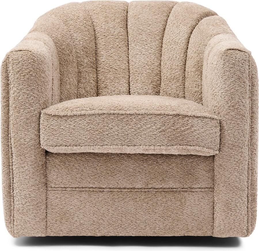 Riviera Maison St. Lewis Swivel AC Soft Walnut Polyester Rubberhout Soft Walnut 82.0x84.0x79.0 cm