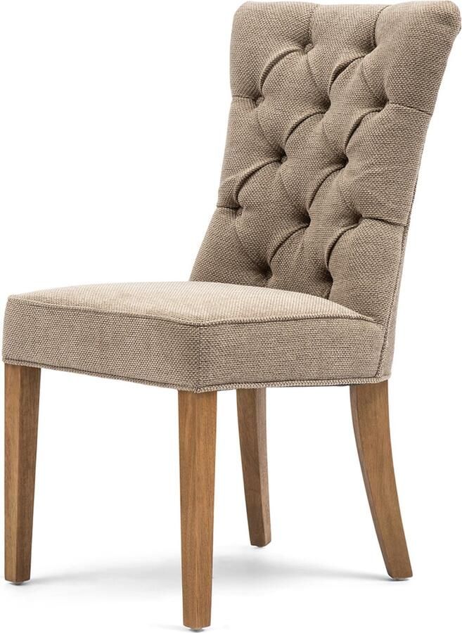 Riviera Maison Stoel Zilver Eetkamerstoel Gecapitonneerd klassiek Balmoral Dining Chair Polyester acryl hout (LxBxH) 67.0x55x99.0 - Foto 2