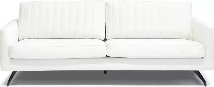 Riviera Maison The Camille Sofa 3S Suede Blanc Polyester Beukenhout 232.0x88.0x87.0 cm