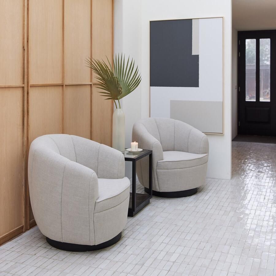 Riviera Maison The Countess Swivel AC FabFlax FR Cotton Viscose Linen Rubberwood Iron Fabulous Flax 87.0x84.0x83.0 cm - Foto 2