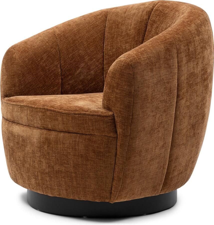 Riviera Maison The Countess Swivel AC Maroon Brown Polyester Rubberwood Iron Maroon Brown 89.0x84.0x83.0 cm - Foto 2